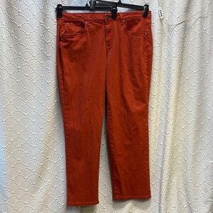 Earl Jeans size 18W Women's orange terracotta Jeans stretch bling‎ casual comfy